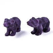 Natural Lepidolite/Purple Mica Stone Display Decorations, Bear, 33.5~34.5x49.5~50.5x21.5~22.5mm(G-T113-16)