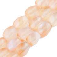 Natural Yellow Agate Beads Strands, Twist, 11~12x7~8x7~8mm, Hole: 1.2mm, about 32~33pcs/strand, 14.96 inch~15.74 inch(38~40cm)(G-S359-128)