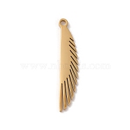 201 Stainless Steel Pendants, Laser Cut, Wing Charm, Golden, 28x5x1mm, Hole: 1.5mm(STAS-E211-16G)