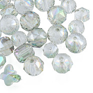 Transparent Glass Beads, AB Color, Faceted, Mixed Shapes, Light Green, 7~10x7~10x5~9.5mm, Hole: 1~1.5mm(EGLA-N002-49-B07)