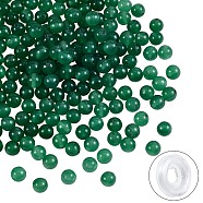 DIY Jewelry Bracelet Making Kits, 200Pcs 6mm Dyed Round Natural White Jade Beads and Flat Elastic Thread, Teal, 6mm, Hole: 1mm, 200pcs/box(DIY-SZ0003-68M)