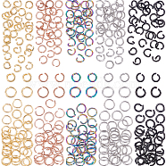300Pcs 10 Styles 304 Stainless Steel Jump Rings, Open Jump Rings, Mixed Color, 4~6x0.6~1mm, Inner Diameter: 2.8~4.6mm, 30pcs/style(STAS-UN0038-44)
