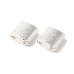 Brass Bead, Lead Free & Cadmium Free, Rectangle, 925 Sterling Silver Plated, 5x5x2mm, Hole: 1mm(KK-K383-16C-S)