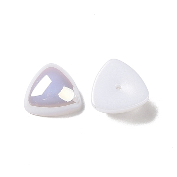 ABS Plastic Imitation Pearl, AB Color Plated, Triangle, White, 14.5x14.5x6.5mm, Hole: 1.4mm
