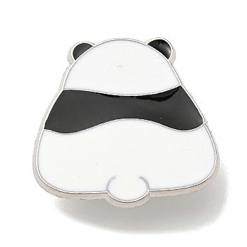 Panda Enamel Pins, Platinum Plated Alloy Badge for Backpack Clothes, White, 25x26x1.5mm