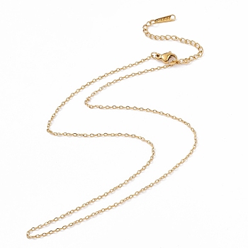 Ion Plating(IP) 304 Stainless Steel Cable Chain Necklace for Men Women, Real 18K Gold Plated, 15.75 inch(40cm)