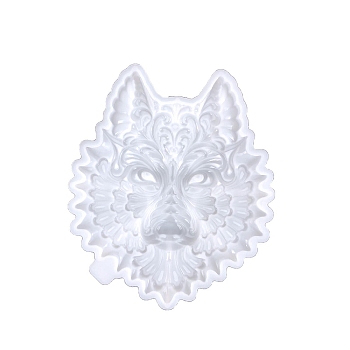 Wolf Head Display Decoration DIY Silicone Molds, Resin Casting Molds, for UV Resin, Epoxy Resin Craft Making, White, 170x144x21mm