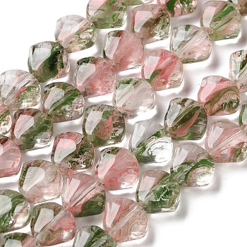 Inner Flower Handmade Lampwork Beads Strands, Shell Shape, Olive, 11x12x7mm, Hole: 1mm, about 24pcs/strand, 10.24 inch(26cm)
