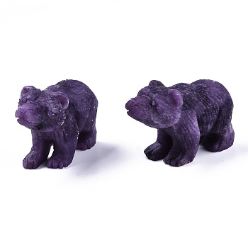 Natural Lepidolite/Purple Mica Stone Display Decorations, Bear, 33.5~34.5x49.5~50.5x21.5~22.5mm
