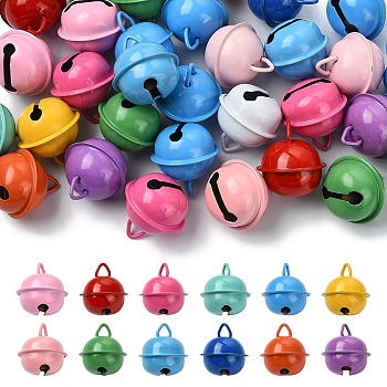 30Pcs Iron Bell Pendants, Mixed Color, 23.5x21.5mm, Hole: 4x4mm