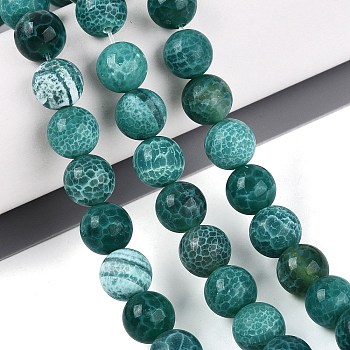 Dyed Natural Agate Beads Strands, Smooth Round, Dark Cyan, 10mm, Hole: 0.7~1.2mm, about 37~38pcs/strand, 14.37~14.96 inch(36.5~38cm)