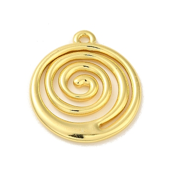 304 Stainless Steel Pendants, Real 18K Gold Plated, Flat Round, 23.5x20.5x2mm, Hole: 1.6mm