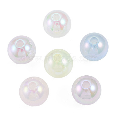 Rainbow Iridescent Plating Acrylic Beads(OACR-N010-073A)-2