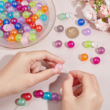 96Pcs 16 Colors Spray Painted Acrylic Beads(OACR-GO0001-01)-3