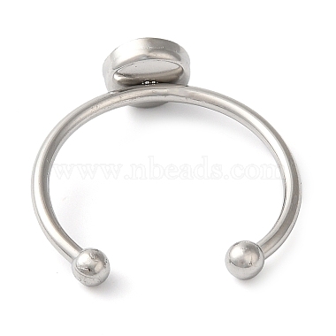 Non-Tarnish 304 Stainless Steel Open Cuff Ring Components(X-STAS-I306-05A-P)-3