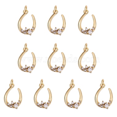 Real 18K Gold Plated Clear Others Brass+Cubic Zirconia Pendants