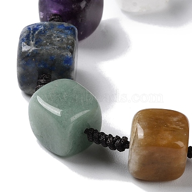 Square Natural Mixed Gemstone Braided Bead Bracelets(BJEW-H239-06)-2