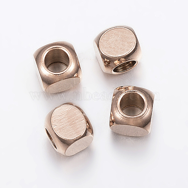 Rose Gold Cube 304 Stainless Steel Beads