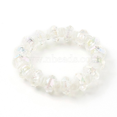 Ensembles de bracelets extensibles en perles acryliques transparentes à facettes pour enfants(BJEW-JB06220)-4