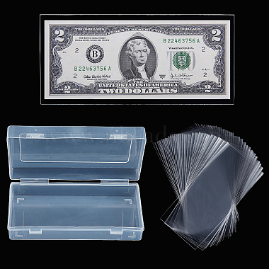 Nbeads Transparent Plastic Commemorative Banknote Storage Bags(ABAG-NB0001-52)-2