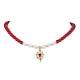 Heart Brass Cubic Zirconia Pendant Necklace(NJEW-JN04599-01)-1