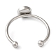 Non-Tarnish 304 Stainless Steel Open Cuff Ring Components(X-STAS-I306-05A-P)-3