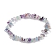 Bracelets extensibles en perles de fluorite naturelle pour femmes(BJEW-JB10046-11)-1