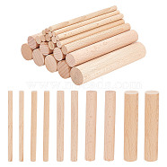 50Pcs 5 Style Solid Beech Wood Craft Sticks, Dowel Rods, Column, Bisque, 100x6~20mm, 10pcs/style(WOOD-NB0002-68B)