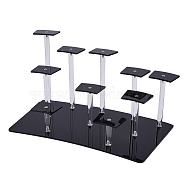 10-Tier Acrylic Action Figures Organizer Display Risers, Cupcake Dessert Display Holder Rack, for Doll, Toy, Collection, Dessert, Black, Finish Product: 30x16x16.1cm(ODIS-WH0002-55)