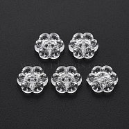 Transparent Acrylic Beads, Flower, Clear, 12.5x13x4mm, Hole: 1.2mm, about 1150pcs/500g(TACR-T003-34)