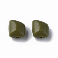 Opaque Acrylic Beads, Polygon, Dark Olive Green, 17.5x15.5x11mm, Hole: 2mm, about 230pcs/500g(MACR-S373-15A-A11)