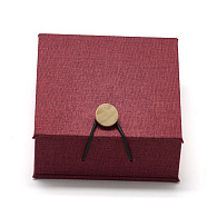 Wooden Bracelet Boxes, with Velvet, Square, FireBrick, 10.5x10.1x4.4cm(OBOX-Q014-04)