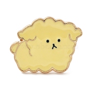 Sheep Enamel Pins, Alloy Lapel Pin Backs for Backpack Clothes, Yellow, 19x25mm(JEWB-L020-04B)