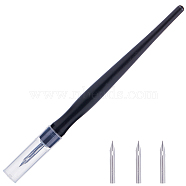 Plastic Permeation Pen Sets, Model Painting Tools, with Stainless Steel Head for Replacement, Black, Pen after Assembly: 15cm(TOOL-WH0053-07)