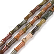 Natural Picasso Stone/Picasso Jasper Beads Strands, Bamboo Stick, 12x5mm, Hole: 0.5mm, about 34pcs/strand, 15.94''(40.5cm)(G-P475-04)