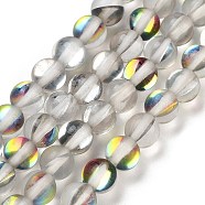 Transparent Glass Beads, Round, Glow in the Dark Beads, Gainsboro, 6mm, Hole: 1mm, about 60pcs/strand, 14.76''(37.5cm)(GLAA-B022-6mm-03)