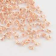 Iron Bead Tips, Calotte Ends, Cadmium Free & Lead Free, Clamshell Knot Cover, Rose Gold, 8x6x4mm, Hole: 2mm, 4.5mm inner diameter(IFIN-R119-03RG)
