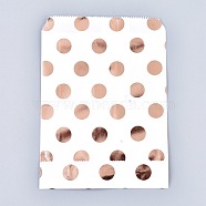 Polka Dot Pattern Eco-Friendly Kraft Paper Bags, Gift Bags, Shopping Bags, Rectangle, Light Salmon, 18x13x0.01cm(AJEW-M207-H01-01)