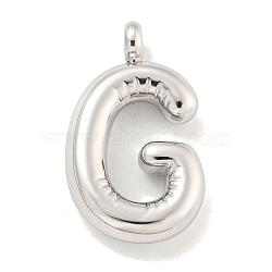 Non-Tarnish 304 Stainless Steel Pendants, Letter Charm, Stainless Steel Color, Letter G, 26x15.5x5mm, Hole: 3mm(STAS-C102-16P-G)