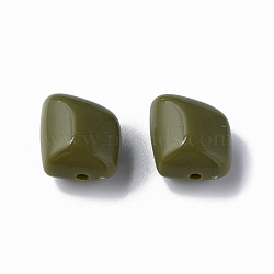 Opaque Acrylic Beads, Polygon, Dark Olive Green, 17.5x15.5x11mm, Hole: 2mm, about 230pcs/500g(MACR-S373-15A-A11)