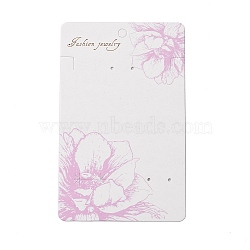 Rectangle Flower Earring Display Cards, Thistle, 14.2x8.9x0.04cm, Hole: 2mm(CDIS-P007-B02)