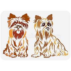 Plastic Drawing Painting Stencils Templates, for Painting on Scrapbook Fabric Tiles Floor Furniture Wood, Rectangle, Dog, 29.7x21cm(DIY-WH0396-582)