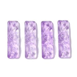 Baking Paint Glass Pendants, Rectangle, Violet, 30x9x5.5mm, Hole: 1mm(GLAA-S202-16J)