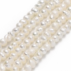 Natural Cultured Freshwater Pearl Beads Strands, Potato, Beige, 2~3.5x3~5x3~5mm, Hole: 0.5mm, about 109~132pcs/strand, 14.17~14.25 inch(36~36.2cm)(PEAR-F018-04D-01)