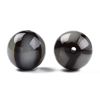 Opaque Resin Beads, Round, Gray, 19mm, Hole: 2~2.4mm