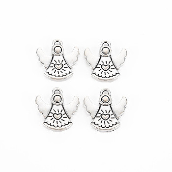 Tibetan Style Alloy Charms, Cadmium Free & Lead Free, Antique Silver, 14x13x2.5mm, Hole: 0.9mm, about 903pcs/1000g