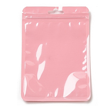 Rectangle Plastic Yin-Yang Zip Lock Bags, Resealable Packaging Bags, Self Seal Bag, Pearl Pink, 15x10.5x0.02cm, Unilateral Thickness: 2.5 Mil(0.065mm)