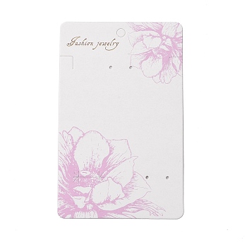 Rectangle Flower Earring Display Cards, Thistle, 14.2x8.9x0.04cm, Hole: 2mm