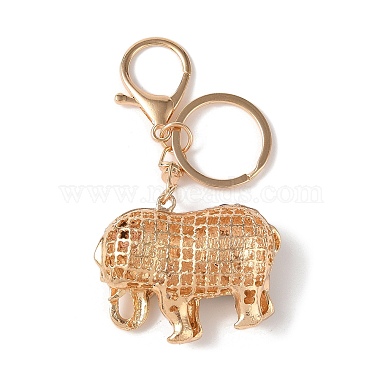 Émail en alliage de zinc éléphant avec porte-clés pendentif strass(KEYC-G061-01B)-2