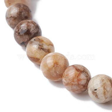 bracelets extensibles en perles rondes en feldspath naturel(BJEW-JB09917-03)-3